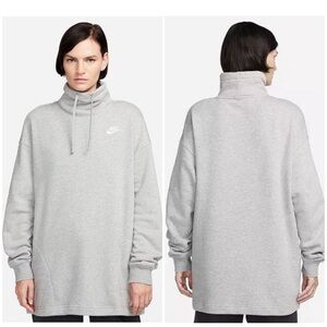 🆕 NIKE - Women’s  Sportswear Club Fleece Oversized Mock-Neck Sweatshirt- NWT